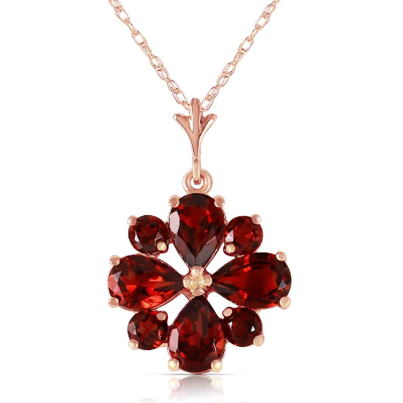 2.43 Carat 14K Solid Rose Gold Winter Garnet Necklace