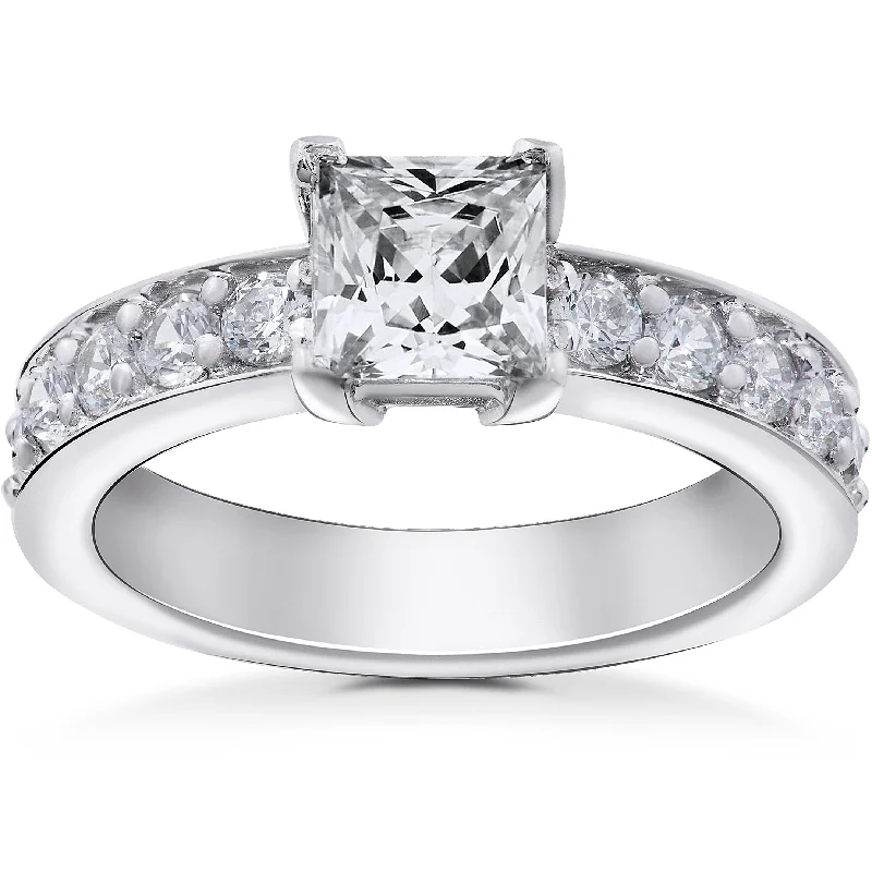 2 ct Princess Cut Diamond Engagement Ring 14K White Gold