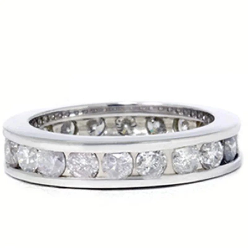 2ct Channel Set Diamond Eternity Ring White Gold