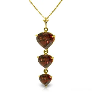 3.03 Carat 14K Solid Yellow Gold Winter Love Garnet Necklace