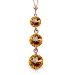 3.6 Carat 14K Solid Rose Gold Rainfall Citrine Necklace