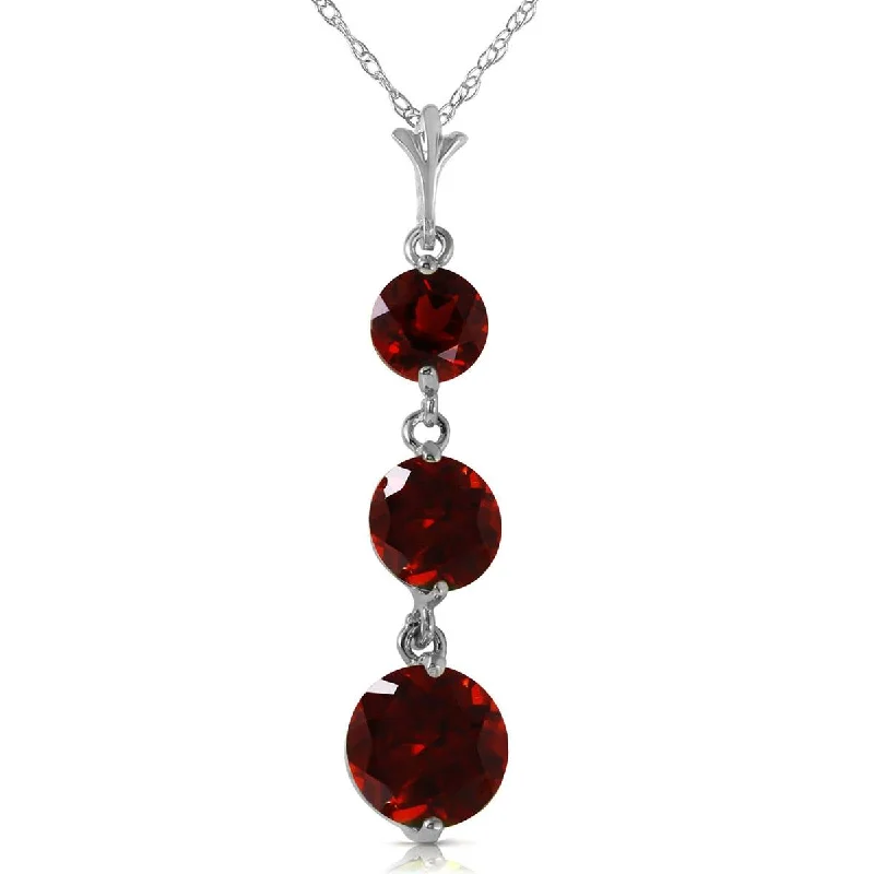 3.6 Carat 14K Solid White Gold Seeing Believing Garnet Necklace