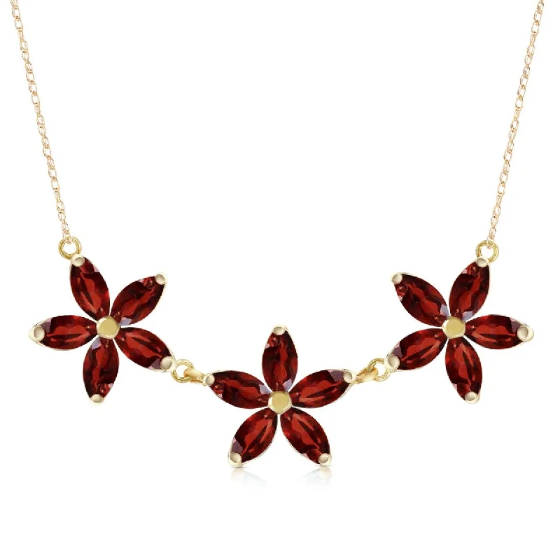 4.2 Carat 14K Solid Yellow Gold Necklace Natural Garnet