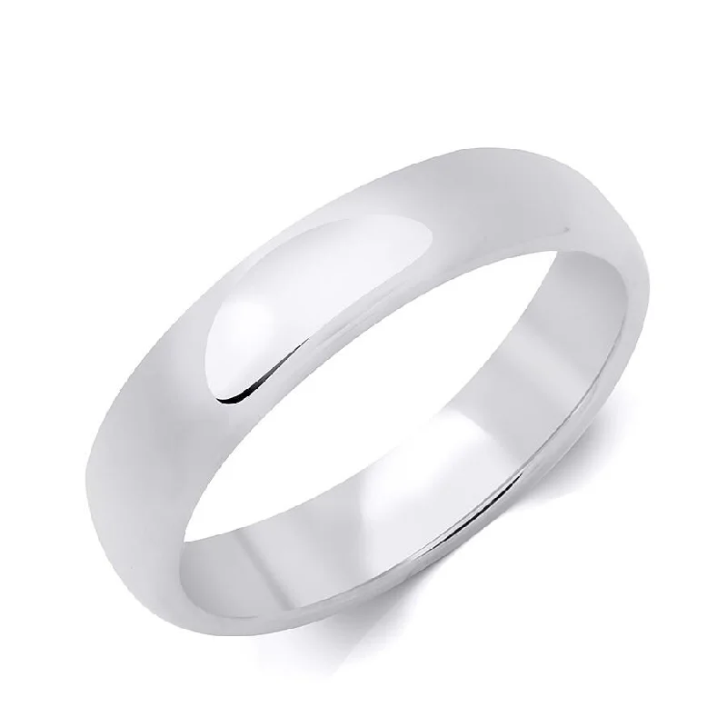 4.5mm Genuine 925 Sterling Silver Mens Anniversary Wedding Band Ring