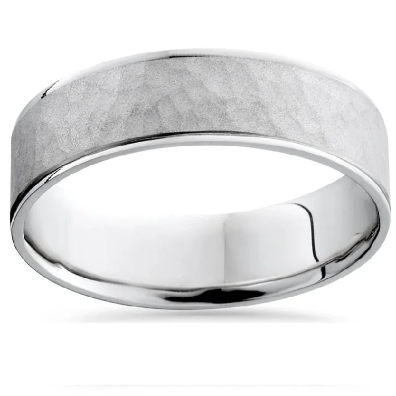 6.5mm Mens Platinum Comfort Fit Wedding Band