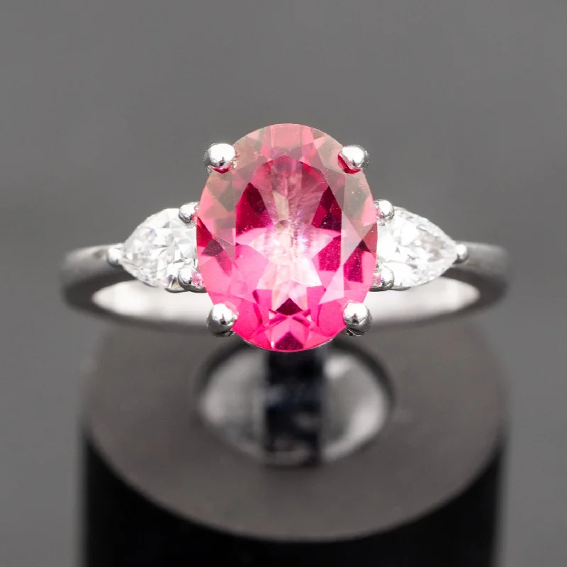 Addison - 2.60 carat natural pink topaz ring with 0.51 carat natural diamonds