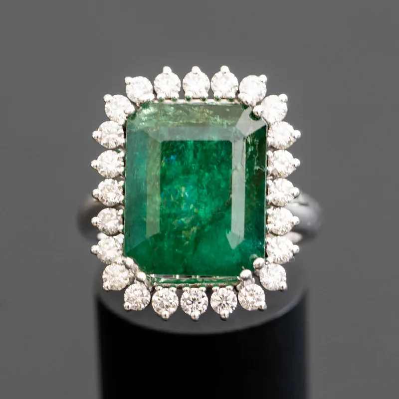 Coraline - 6.00 carat natural emerald ring with 1.24 carat natural diamonds