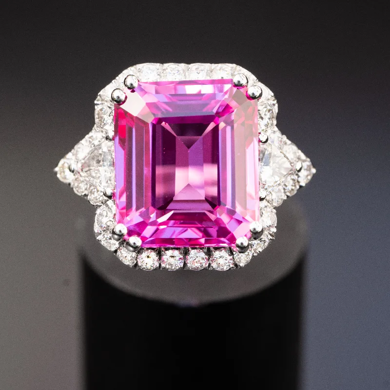 Iris - 13.00 carat pink sapphire ring, 1.20 carat natural diamonds