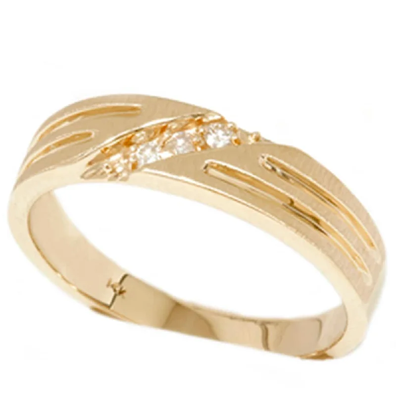 Mens Yellow Gold Diamond Wedding Anniversary Ring