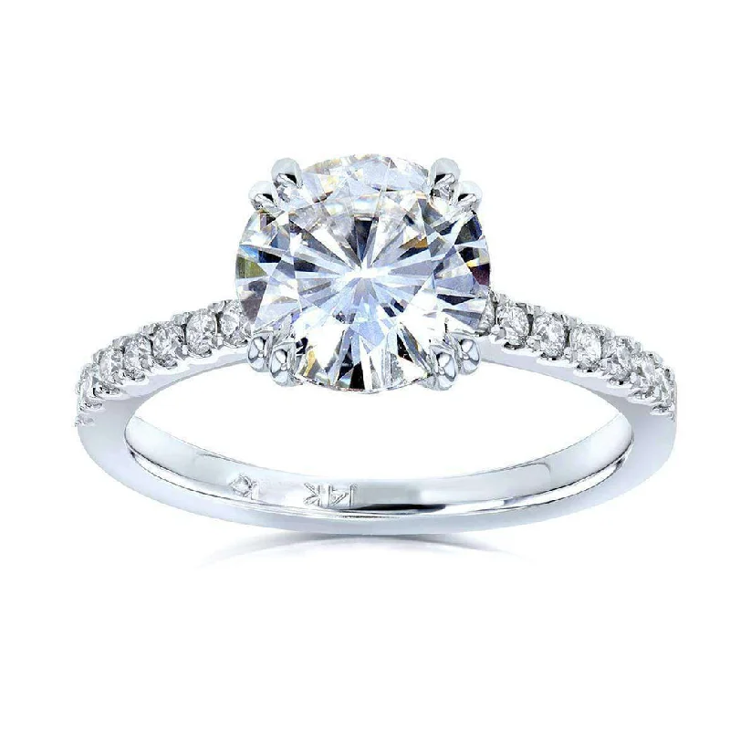 Moissanite & Lab Grown Diamond Engagement Ring - 2 1/10 CTW