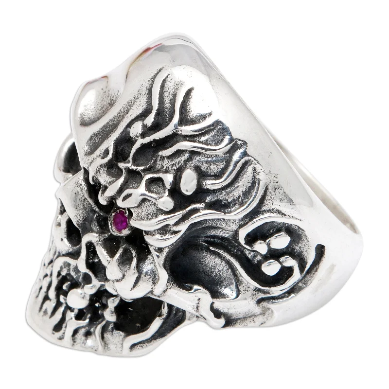 Novica Handmade Underworld Eye Sterling Silver Cocktail Ring