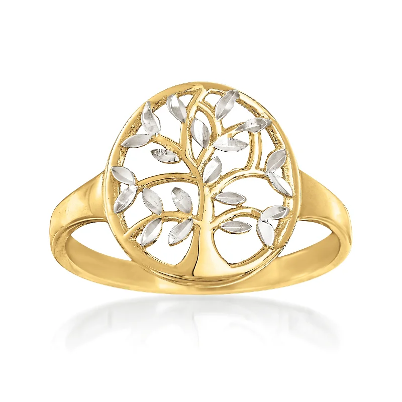 Ross-Simons 14kt 2-Tone Gold Cut-Out Tree Of Life Ring