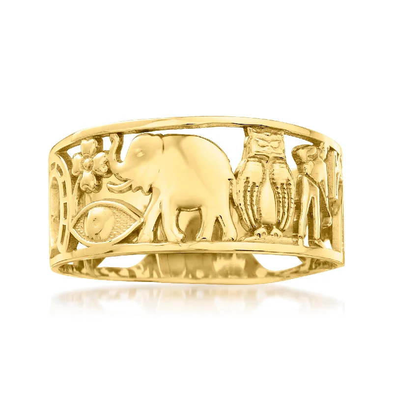 Ross-Simons 14kt Yellow Gold Good Luck Ring