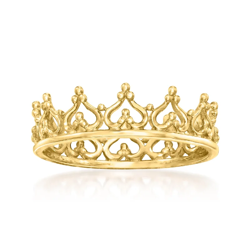 Ross-Simons 14kt Yellow Gold Royal Crown Ring