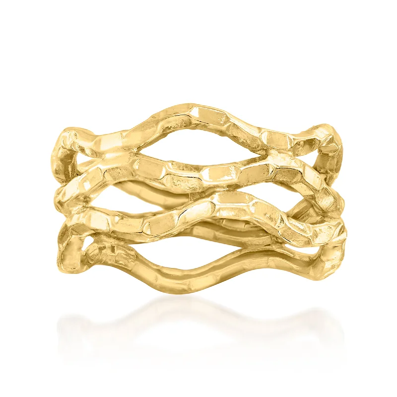 Ross-Simons 14kt Yellow Gold Wavy Openwork Ring