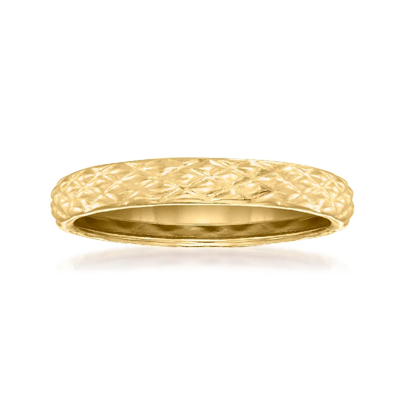 Ross-Simons 18kt Yellow Gold Quilted Textured Ring