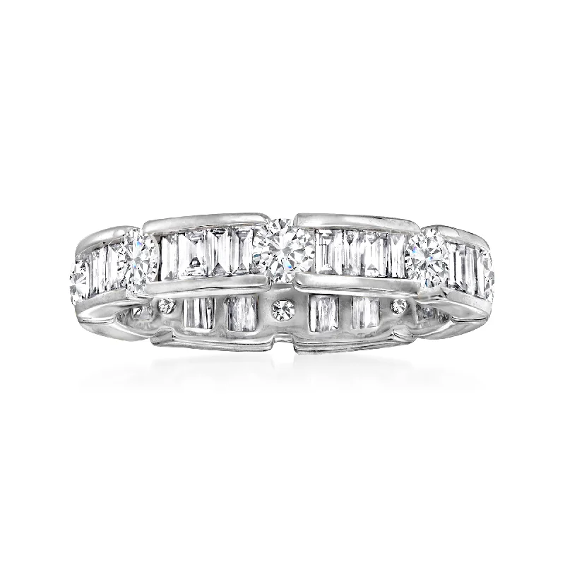 Ross-Simons Baguette and Round Diamond Eternity Band in 14kt White Gold