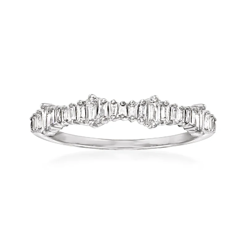 Ross-Simons Baguette Diamond Ring in 14kt White Gold