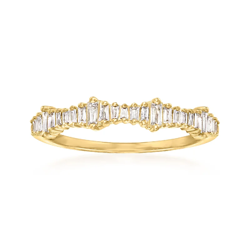 Ross-Simons Baguette Diamond Ring in 14kt Yellow Gold