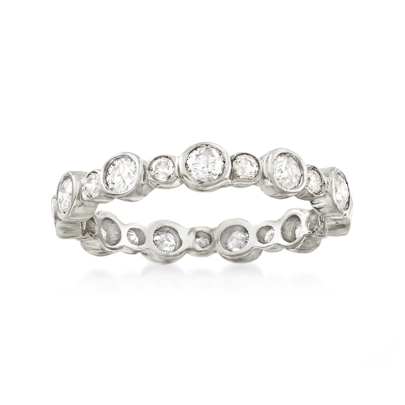 Ross-Simons Bezel-Set Diamond Eternity Band in 14kt White Gold