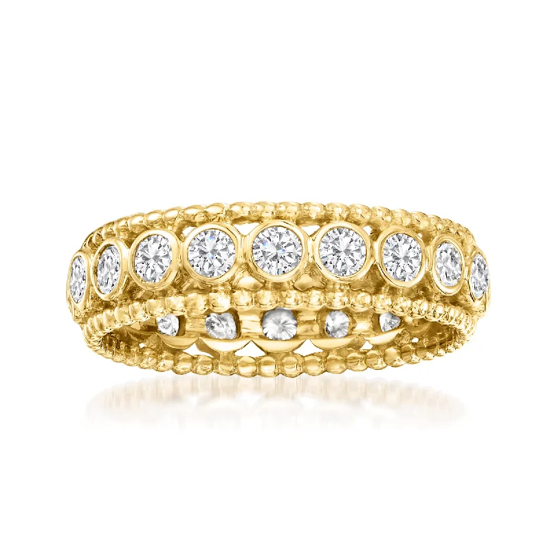 Ross-Simons Bezel-Set Diamond Eternity Ring in 14kt Yellow Gold