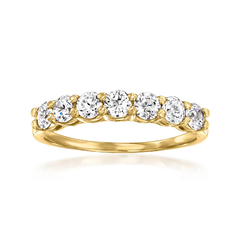 Ross-Simons CZ 7-Stone Ring in 14kt Yellow Gold