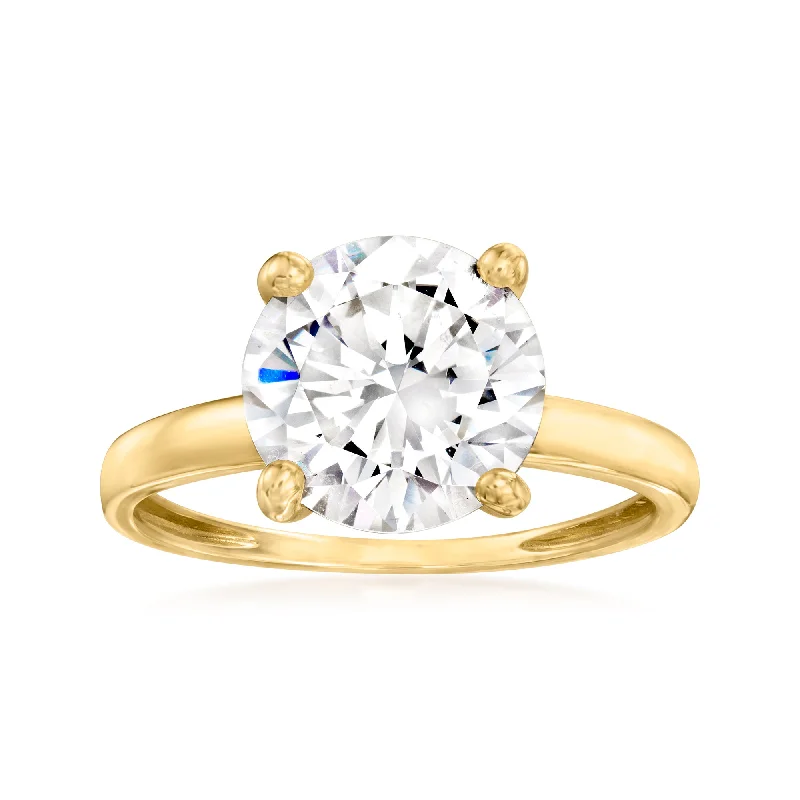 Ross-Simons CZ Solitaire Ring in 14kt Yellow Gold