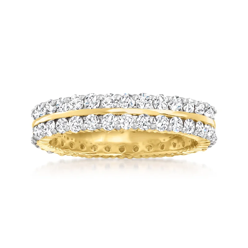 Ross-Simons Diamond 2-Row Eternity Band in 14kt Yellow Gold