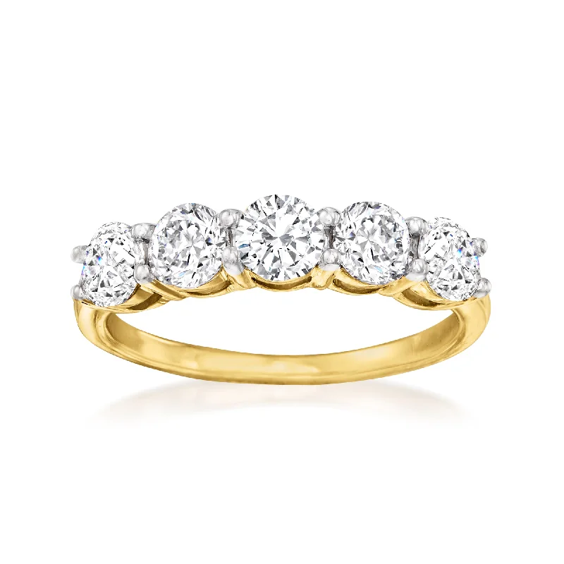 Ross-Simons Diamond 5-Stone Ring in 14kt Yellow Gold