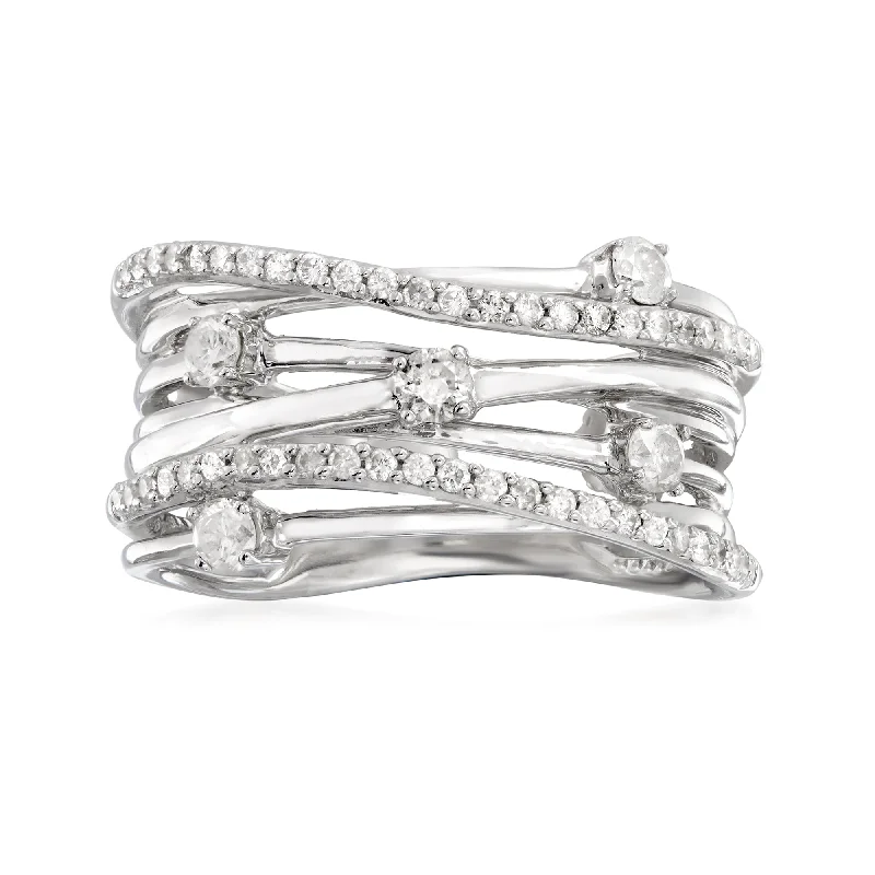 Ross-Simons Diamond Highway Ring in Sterling Silver