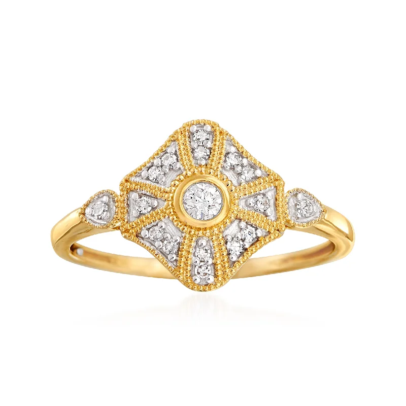 Ross-Simons Diamond Ring in 14kt Yellow Gold