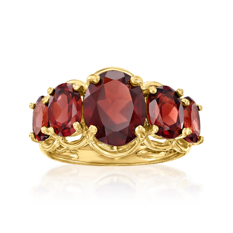 Ross-Simons Pink Topaz 5-Stone Ring in 18kt Gold Over Sterling