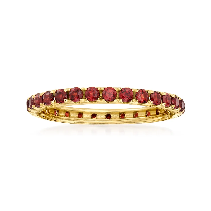 Ross-Simons Garnet Eternity Band in 14kt Yellow Gold