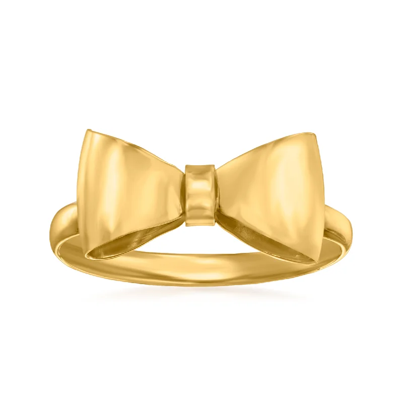 Ross-Simons Italian 14kt Yellow Gold Bow Ring