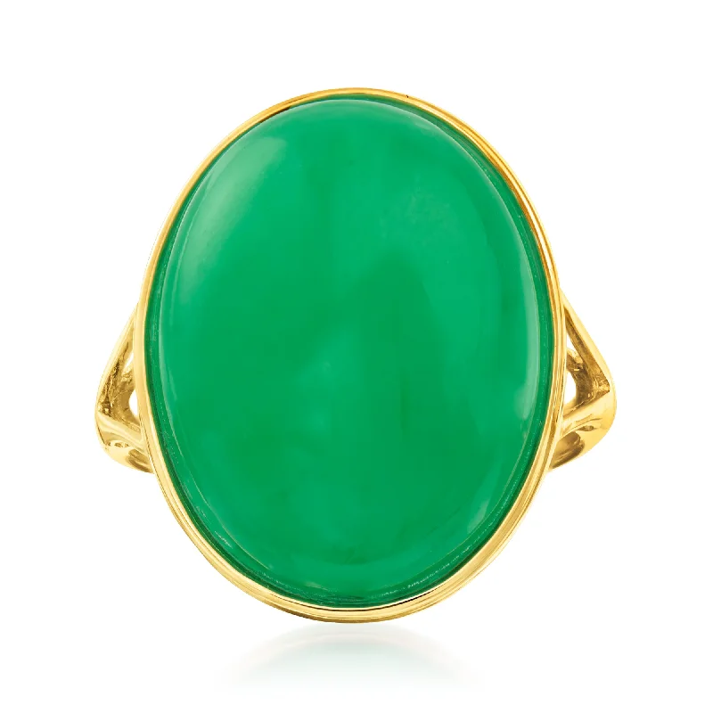 Ross-Simons Jade Ring in 14kt Yellow Gold