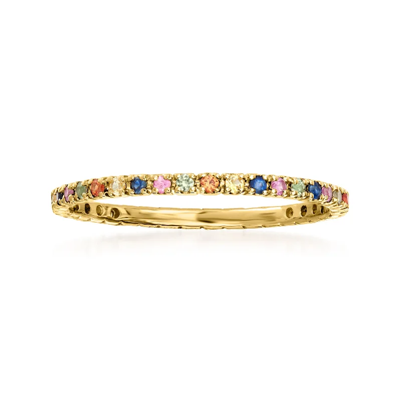 Ross-Simons Multicolored Sapphire Eternity Band in 14kt Yellow Gold