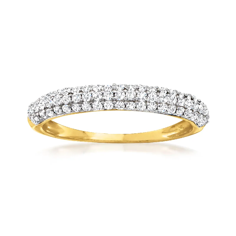 Ross-Simons Pave Diamond Ring in 14kt Yellow Gold