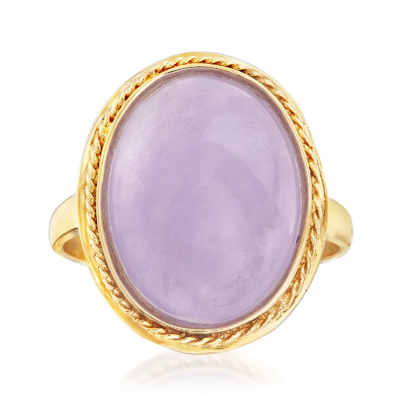 Ross-Simons Lavender Jade Ring in 14kt Yellow Gold