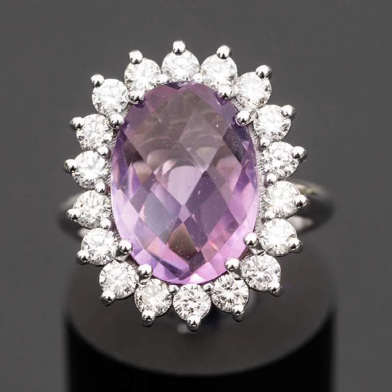 Thea - 5.50 carat natural Amethyst ring with 1.15ct natural diamonds