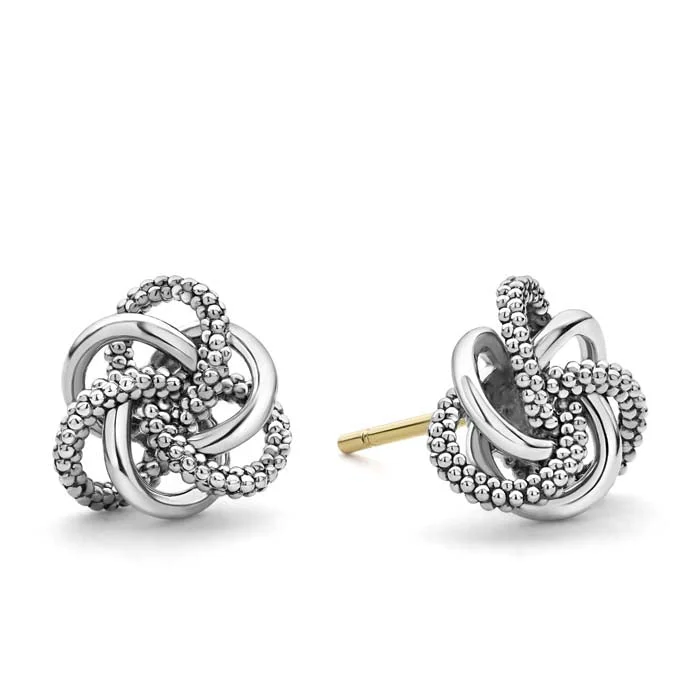 LAGOS Small Love Knot Stud Earrings in Sterling Silver