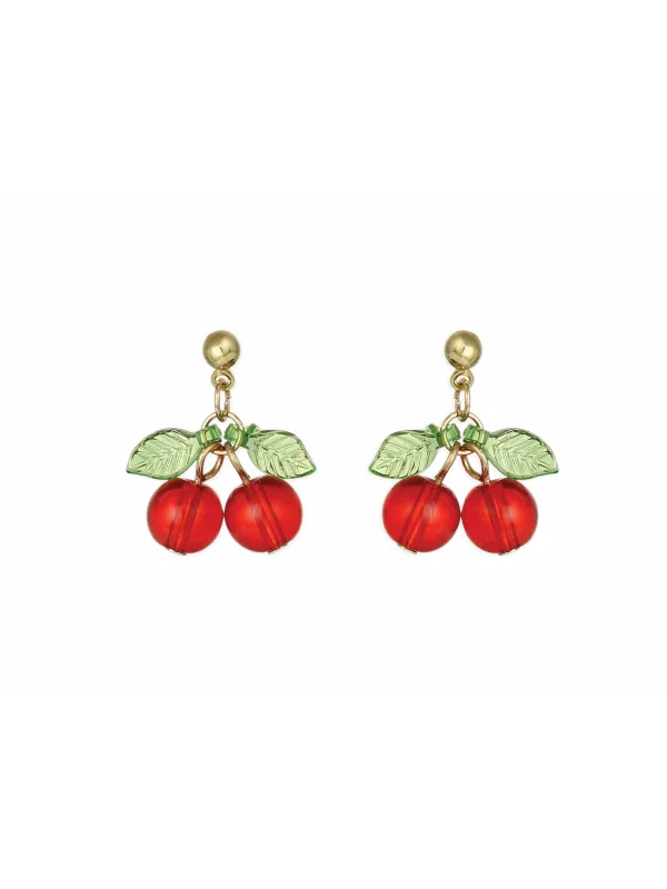 Cute Cherries Beaded Posts