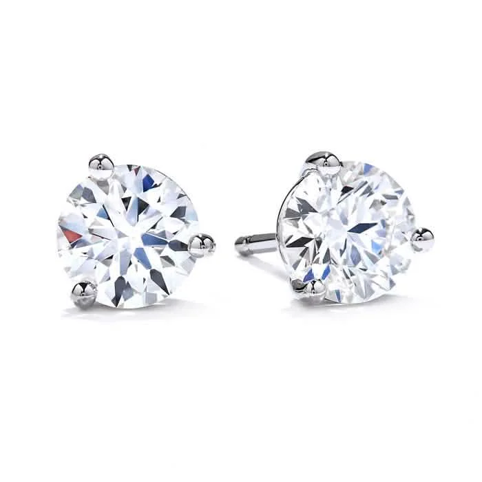 Mountz Collection 1.45-1.55TW Round Diamond Stud Earrings in 14K White Gold