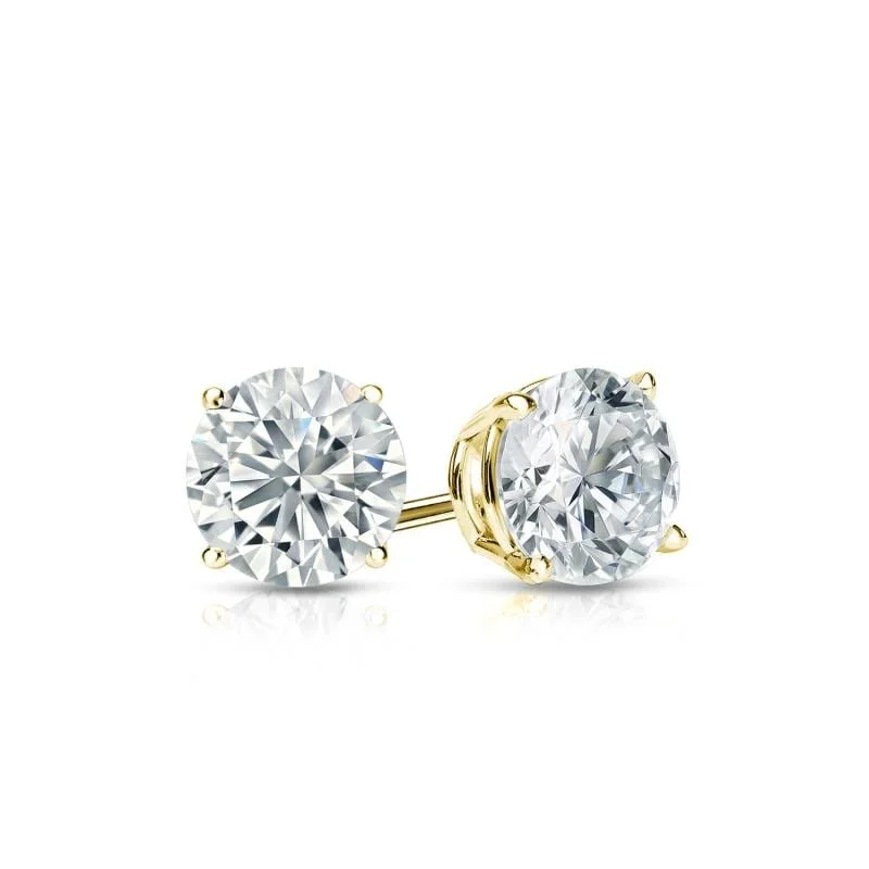 Auriya 14k Gold Lab Grown Round Diamond Stud Earrings 0.50 to 5.00 ct. tw. Screw-Back (F-G VS)