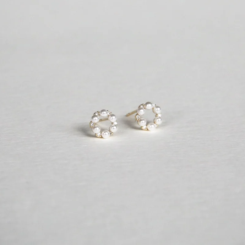 Baby Pearl Circle Studs