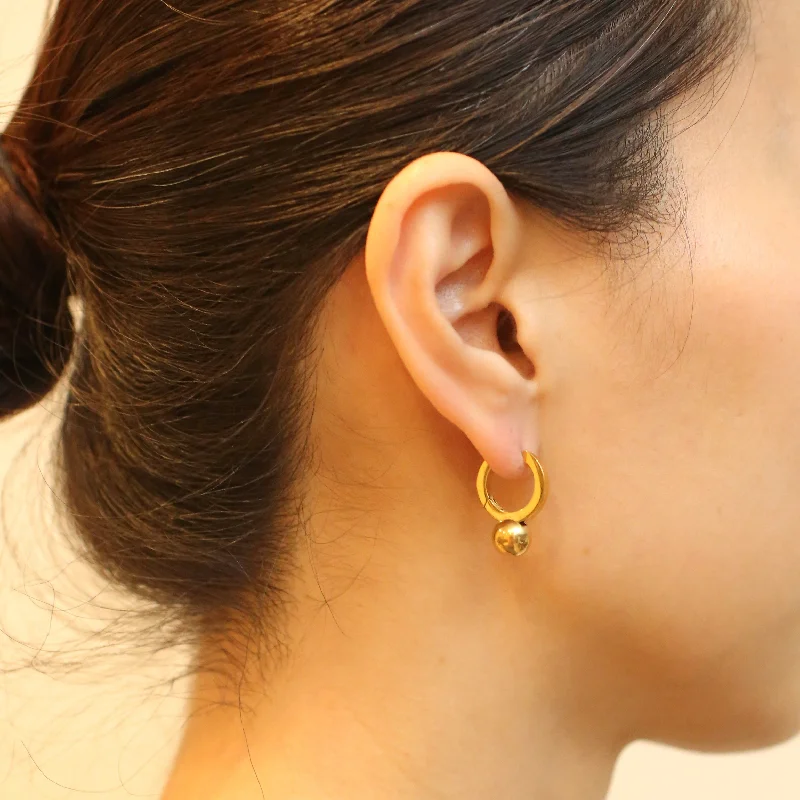 Ball Drop Hoop Earrings