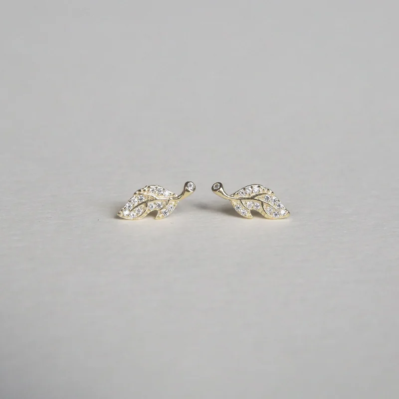 Sparkle Leaf Studs