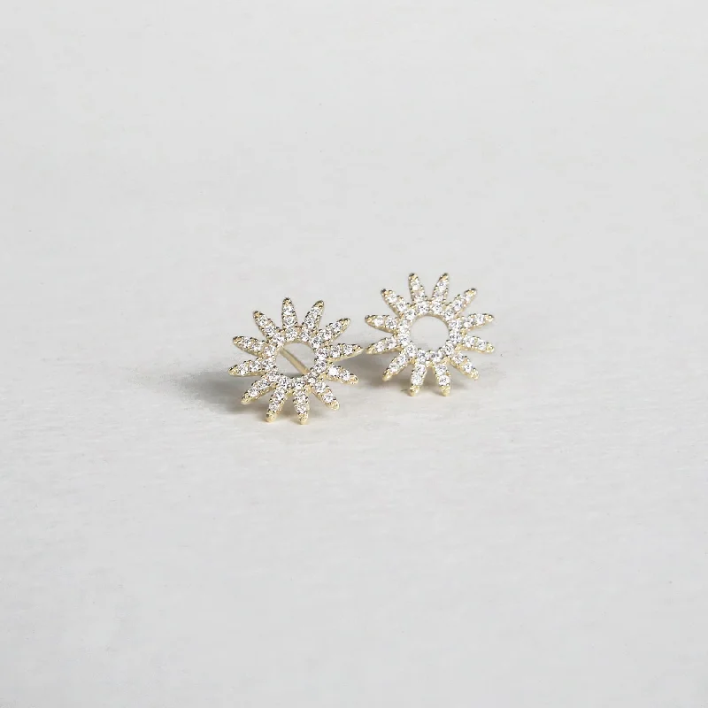 CZ Sunburst Earrings