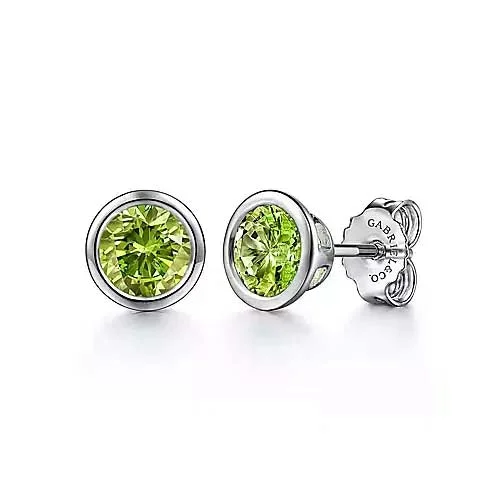 Gabriel & Co. Peridot Stud Earrings in Sterling Silver