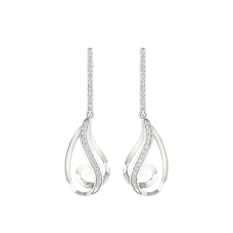 De Couer 10k Gold 1/6ct TDW Diamond Drop Earrings