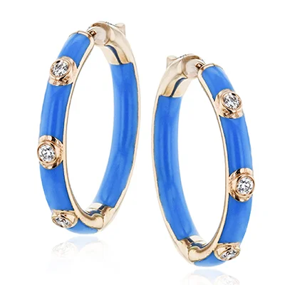 Hoop Earrings in 18k Gold with Diamonds